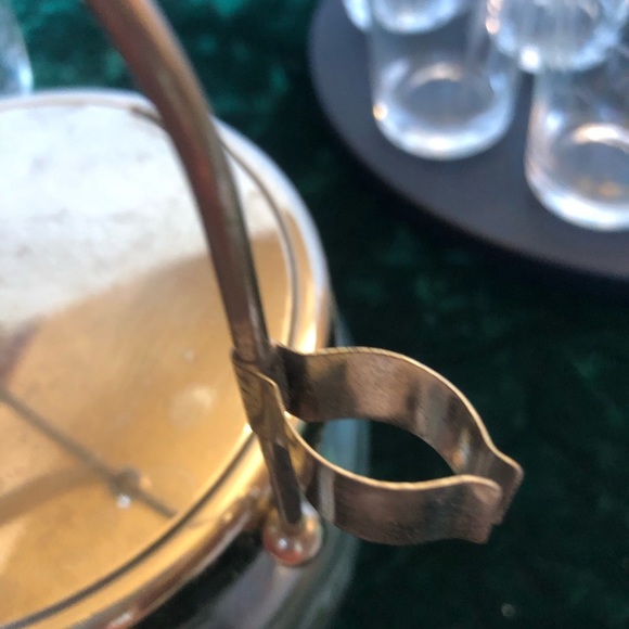 Vintage Libbey Bamboo Etched Ice Bucket and Matching Aperitif Glasses - Picture 7 of 9